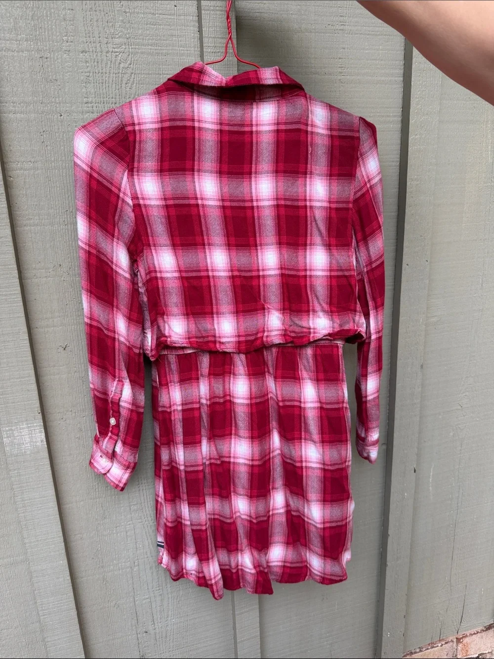 Tommy Hilfiger Red and White Plaid Shirt Dress